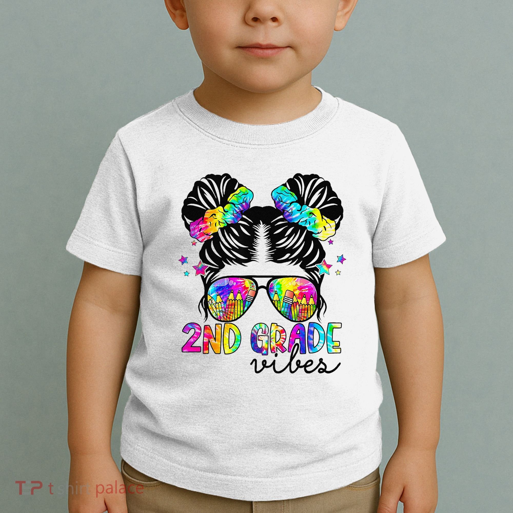 2nd Grade Vibes Messy Bun Team Second Grade Back To School Toddler T-Shirt