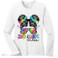 2nd Grade Vibes Messy Bun Team Second Grade Back To School Women's Long Sleeve Shirt thumb 0
