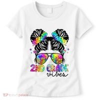 2nd Grade Vibes Messy Bun Team Second Grade Back To School Women's T-Shirt thumb 0