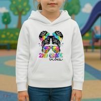 2nd Grade Vibes Messy Bun Team Second Grade Back To School Kids Hoodie thumb 3