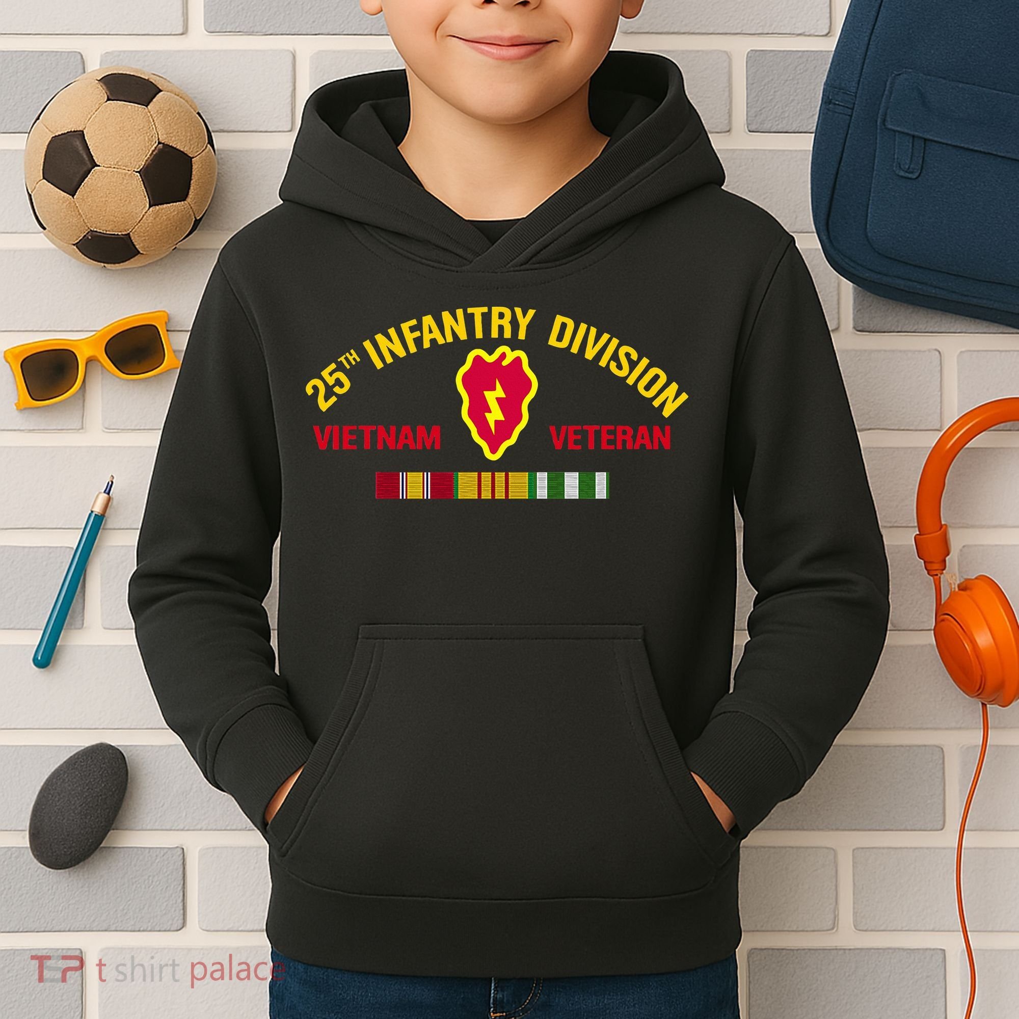 25th Infantry Division Vietnam War Veteran Kids Hoodie