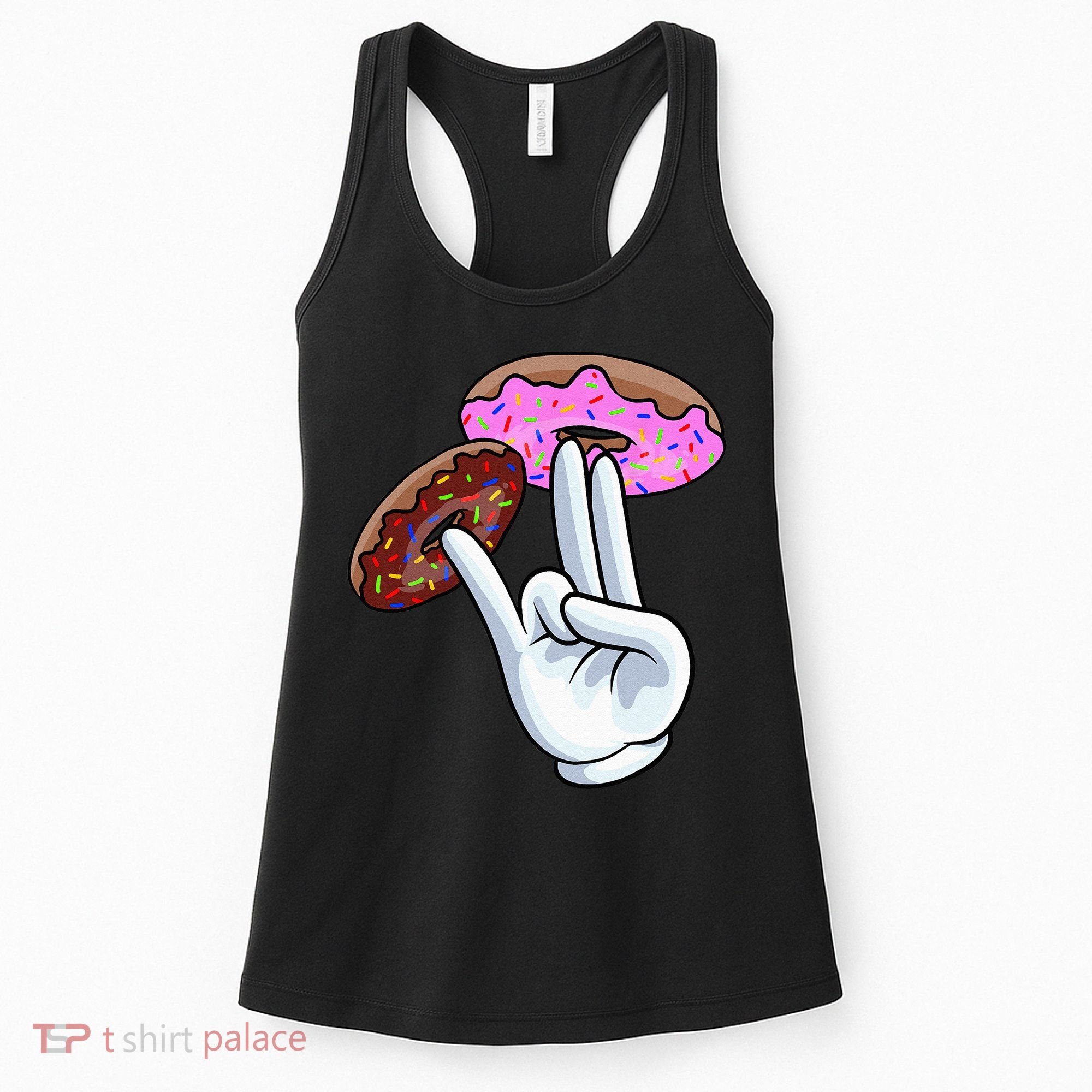 2 In The Pink 1 In The Stink I Dirty Donuts Hand Humor Women's Tank Top