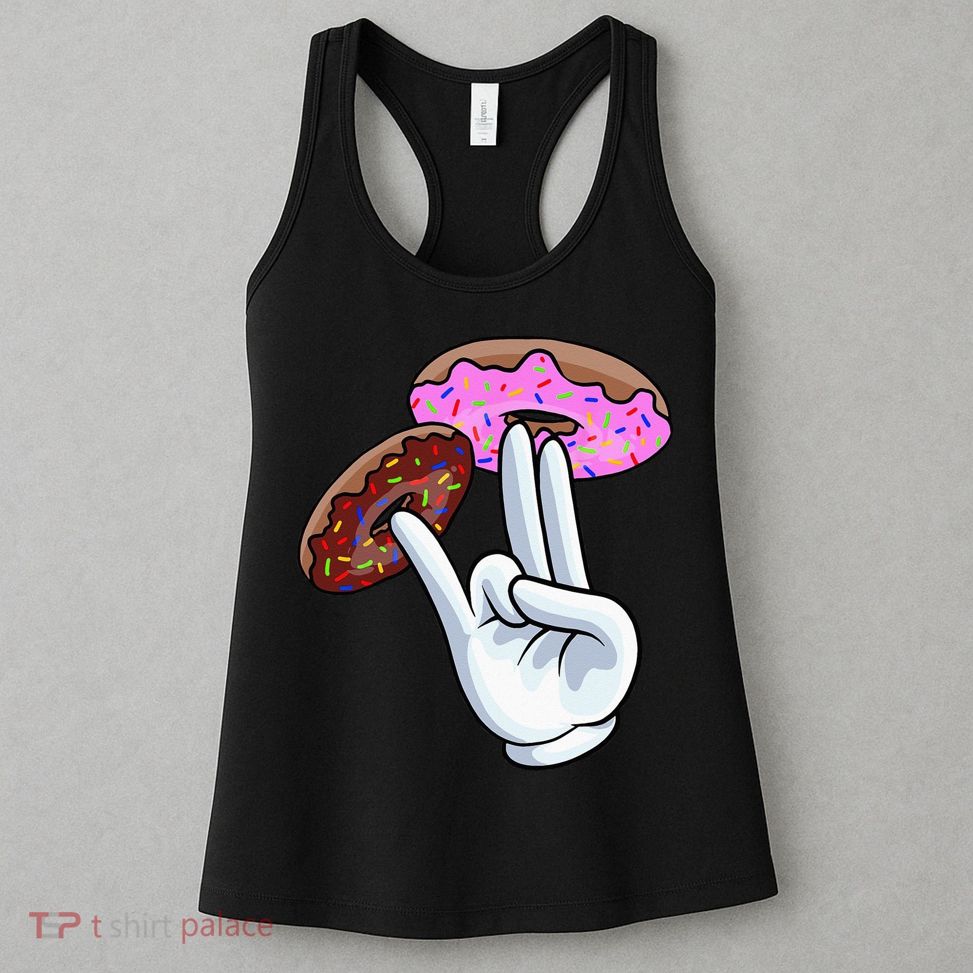 2 In The Pink 1 In The Stink I Dirty Donuts Hand Humor Women's Tank Top