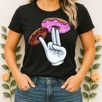 2 In The Pink 1 In The Stink I Dirty Donuts Hand Humor Women's T-Shirt thumb 2