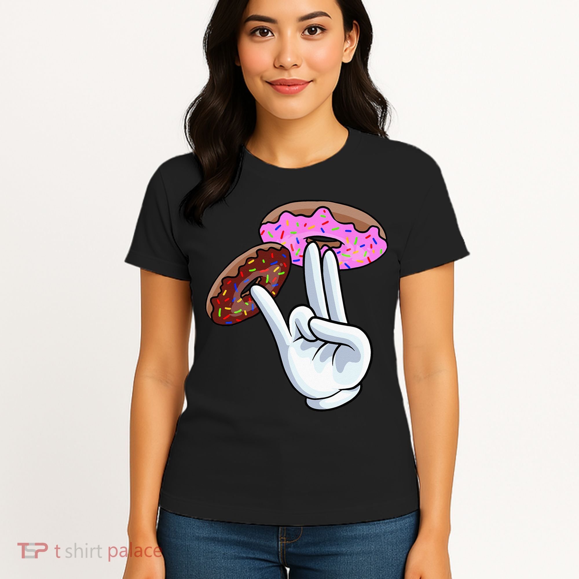 2 In The Pink 1 In The Stink I Dirty Donuts Hand Humor Women's T-Shirt