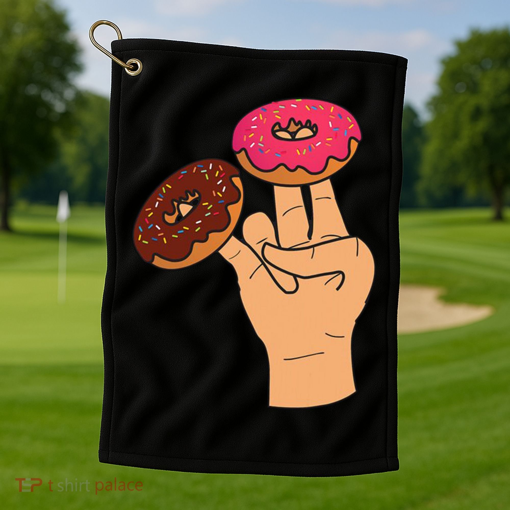 2 In The Pink 1 In The Stink Dirty Humor Donut Golf Towel