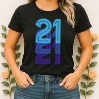 21 Lucky Number 21st Year Birthday Age Sports Team Women's T-Shirt thumb 2