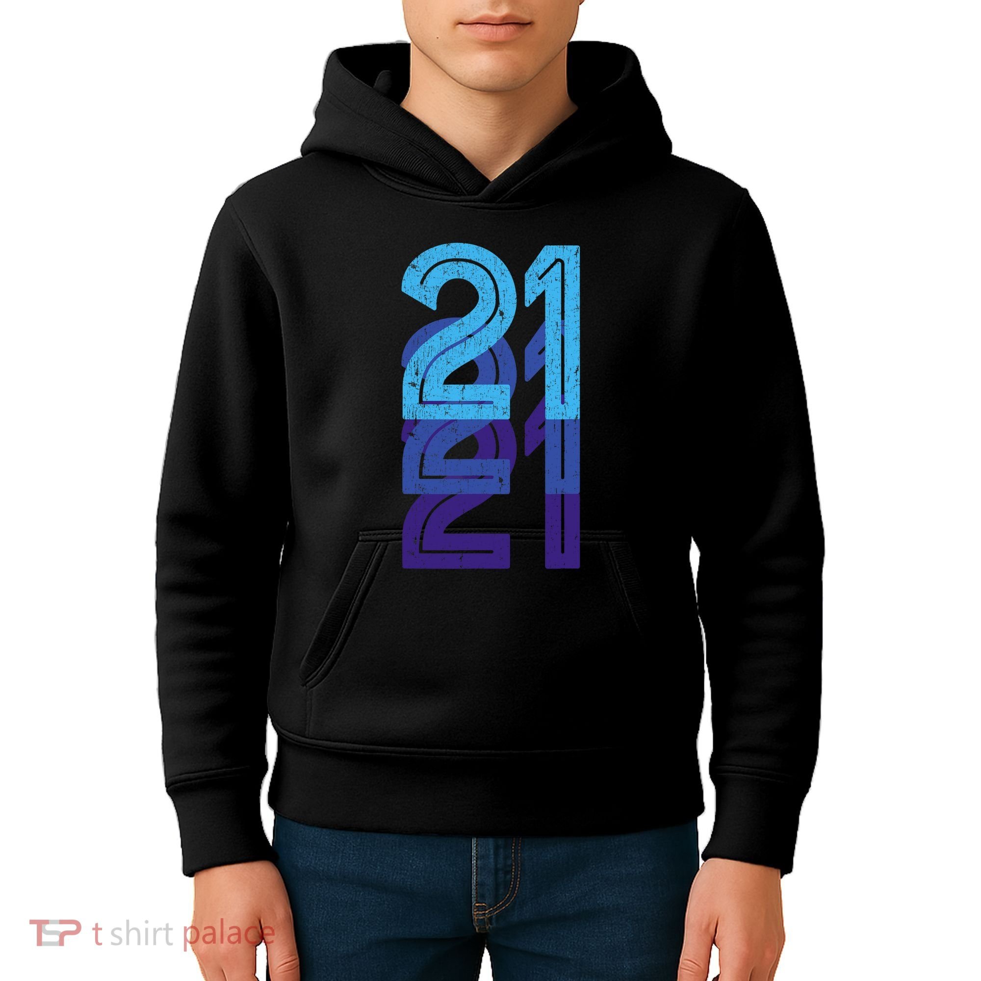 21 Lucky Number 21st Year Birthday Age Sports Team Kids Hoodie