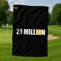 21 Million Bitcoin Crypto Hodl Btc Golf Towel thumb 1