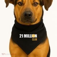 21 Million Bitcoin Crypto Million Club Hodl Btc USA-Made Doggie Bandana thumb 1