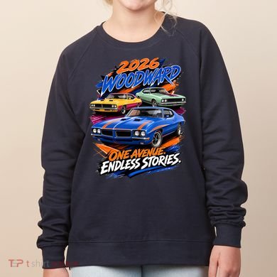 2026 Michigan Car Cruise Woodward M1 Endless Stories Women's Sweatshirt