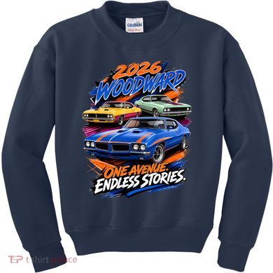 2026 Michigan Car Cruise Woodward M1 Endless Stories Kids Sweatshirt