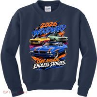2026 Michigan Car Cruise Woodward M1 Endless Stories Kids Sweatshirt thumb 0