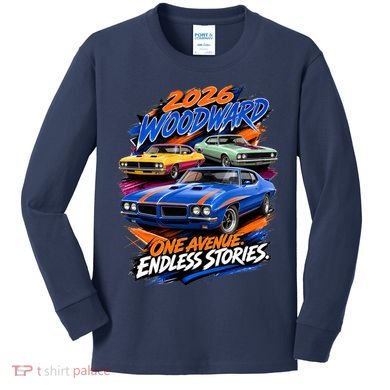 2026 Michigan Car Cruise Woodward M1 Endless Stories Kids Long Sleeve Shirt