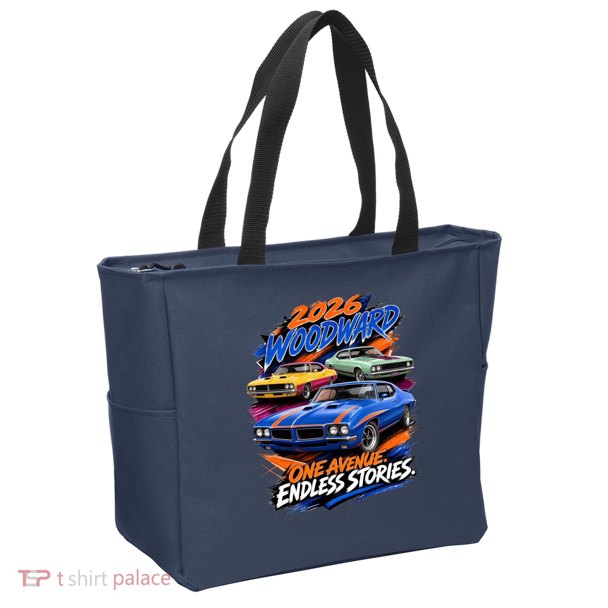 2026 Michigan Car Cruise Woodward M1 Endless Stories Tote Bag