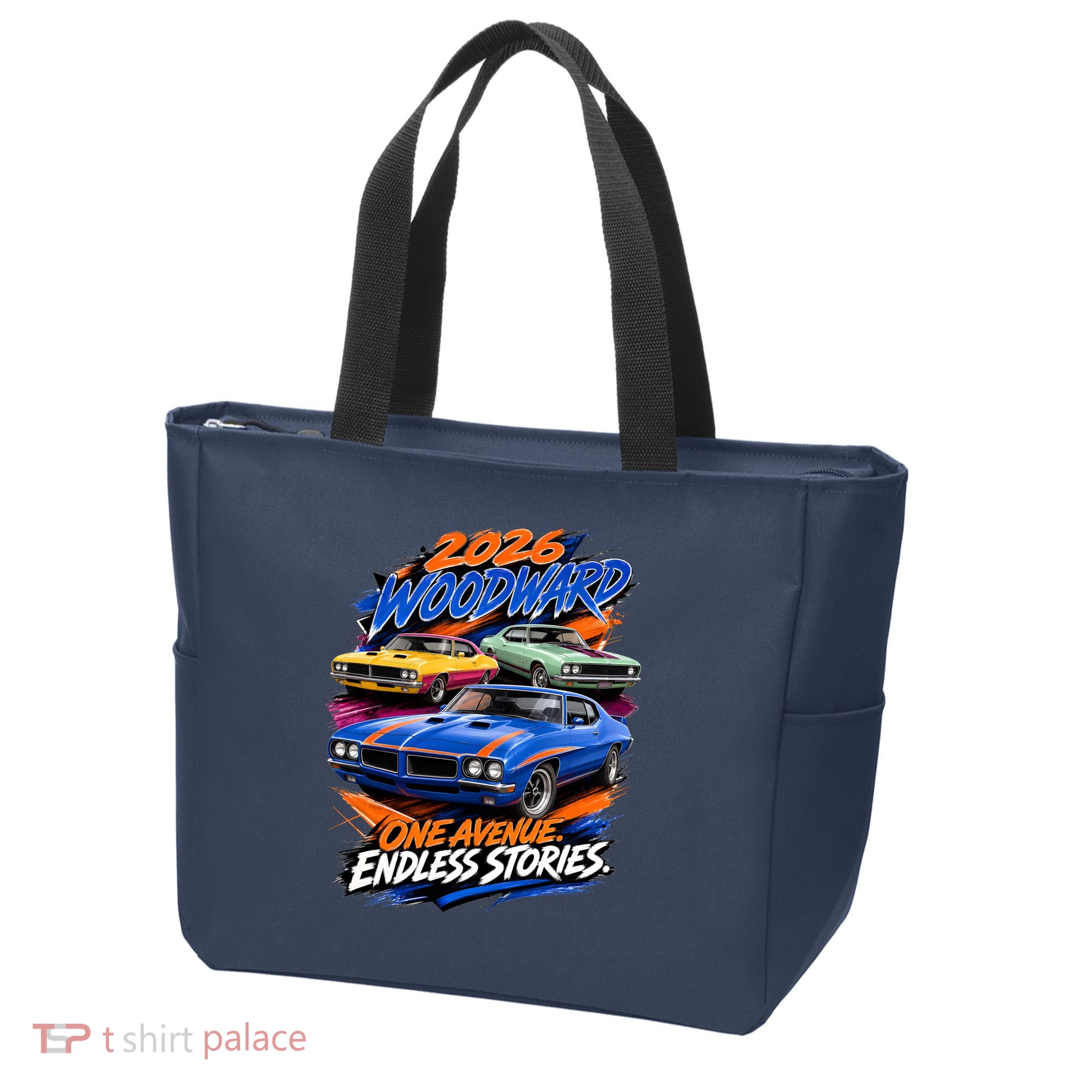 2026 Michigan Car Cruise Woodward M1 Endless Stories Tote Bag