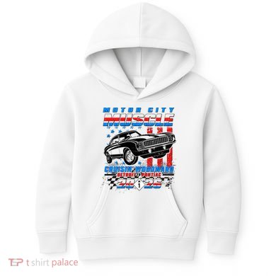 2026 Motor City Muscle USA Cruisin Woodward M1 Kids Hoodie