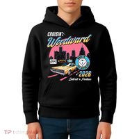 2026 Made In Motor City: Yellow Cadi Nights Woodward Ave Kids Hoodie thumb 4