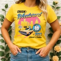 2026 Made In Motor City: Yellow Cadi Nights Woodward Ave Women's T-Shirt thumb 2