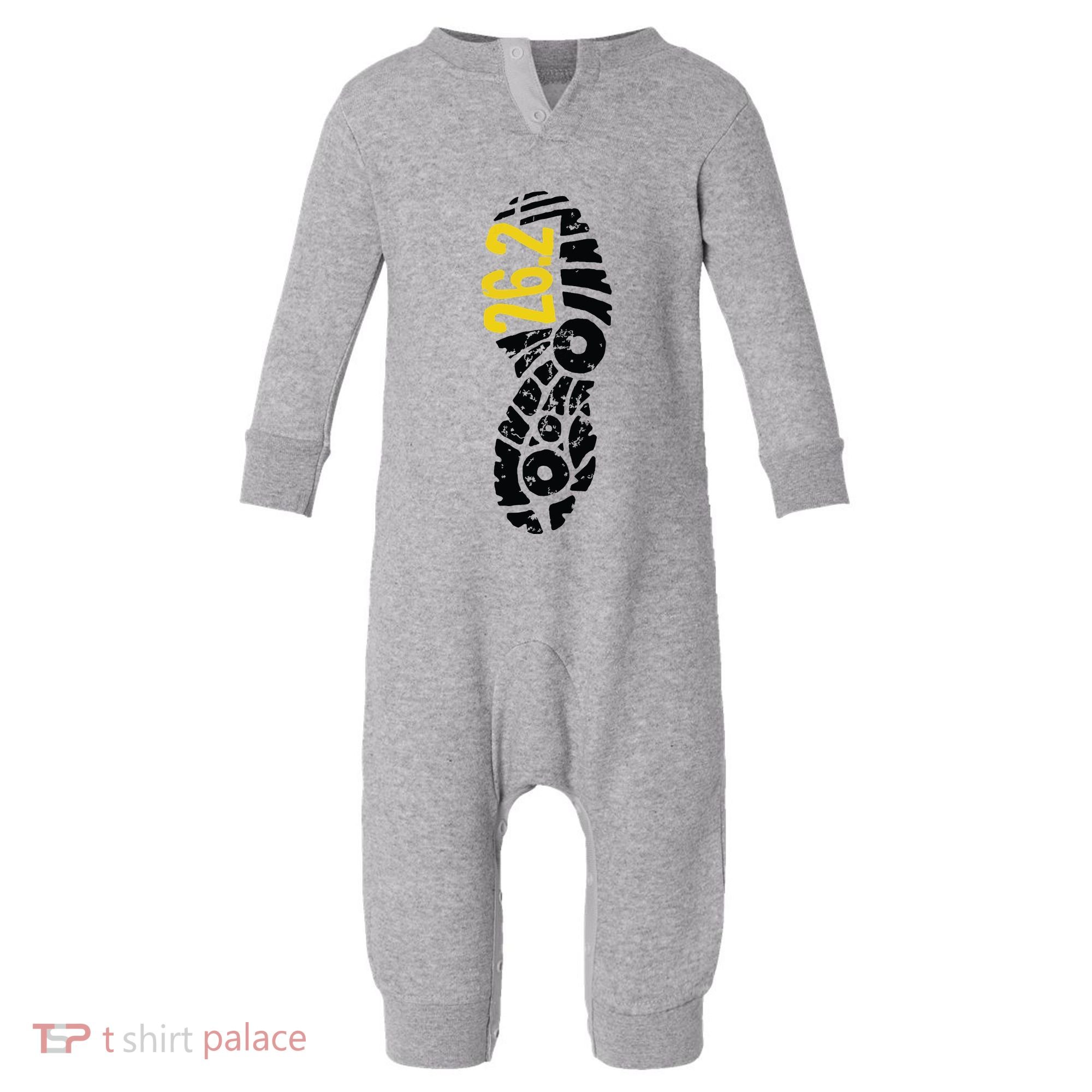 262 Marathon Runner Footprint Infant Fleece One Piece