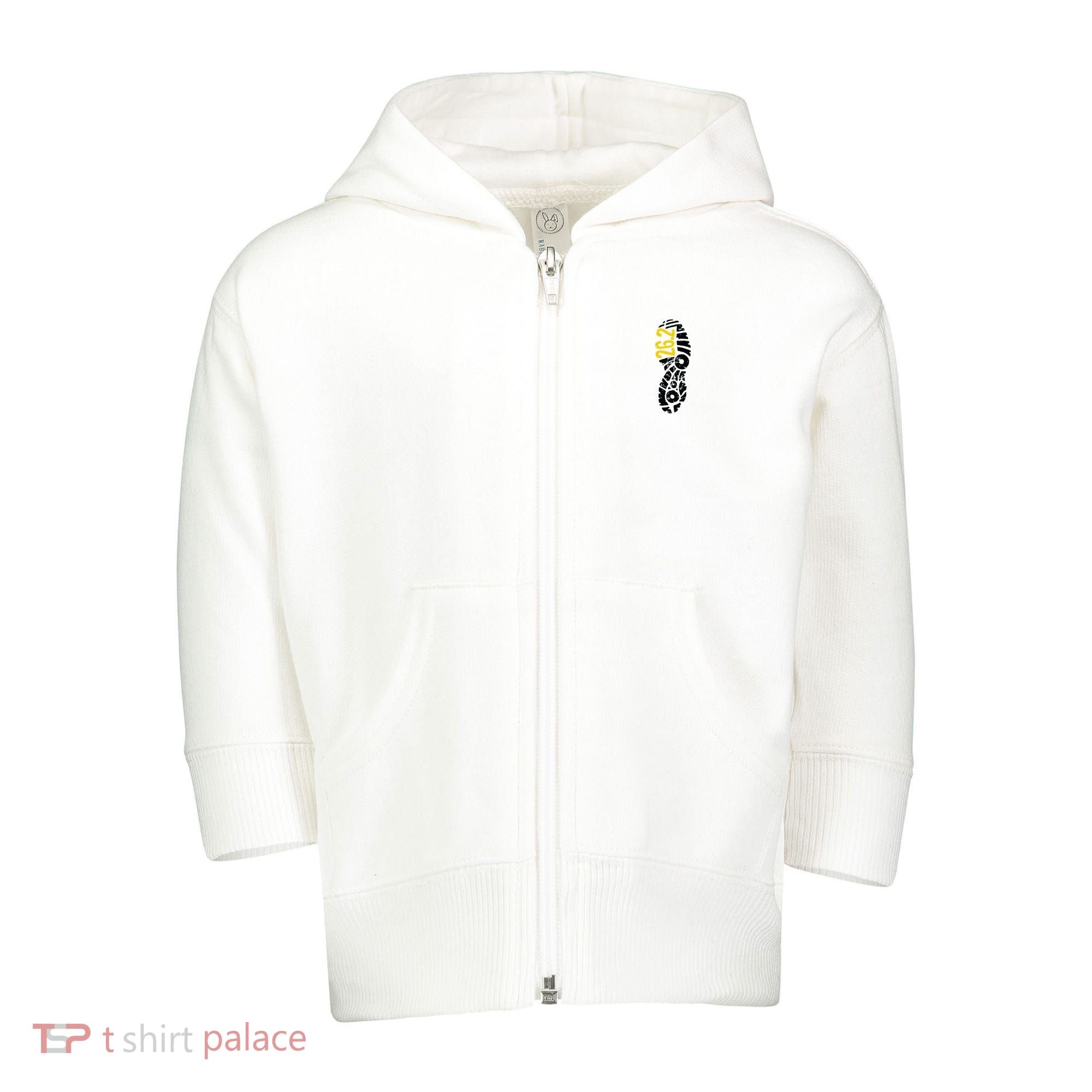 262 Marathon Runner Footprint Toddler Zip Fleece Hoodie