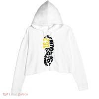 262 Marathon Runner Footprint Crop Fleece Hoodie thumb 0