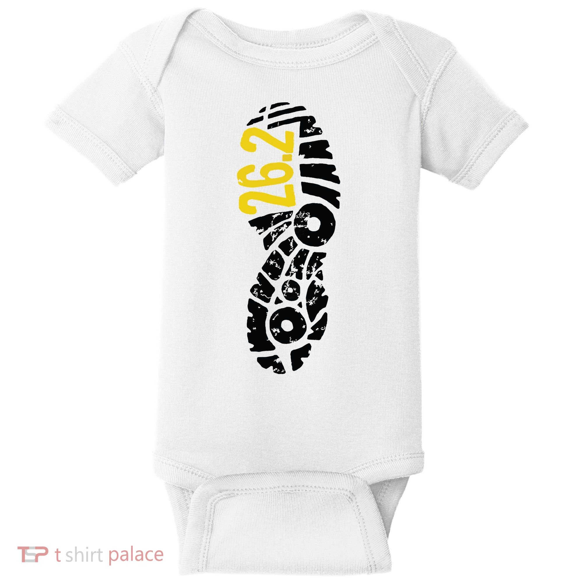 262 Marathon Runner Footprint Baby Bodysuit