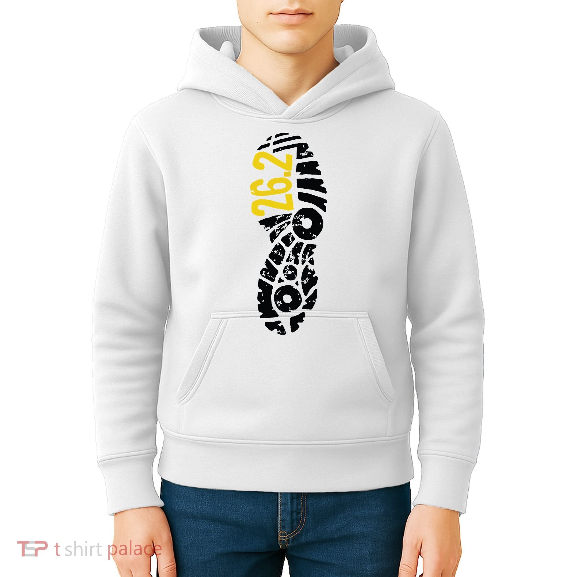 262 Marathon Runner Footprint Kids Hoodie