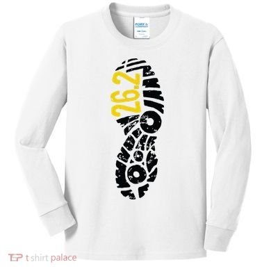 262 Marathon Runner Footprint Kids Long Sleeve Shirt