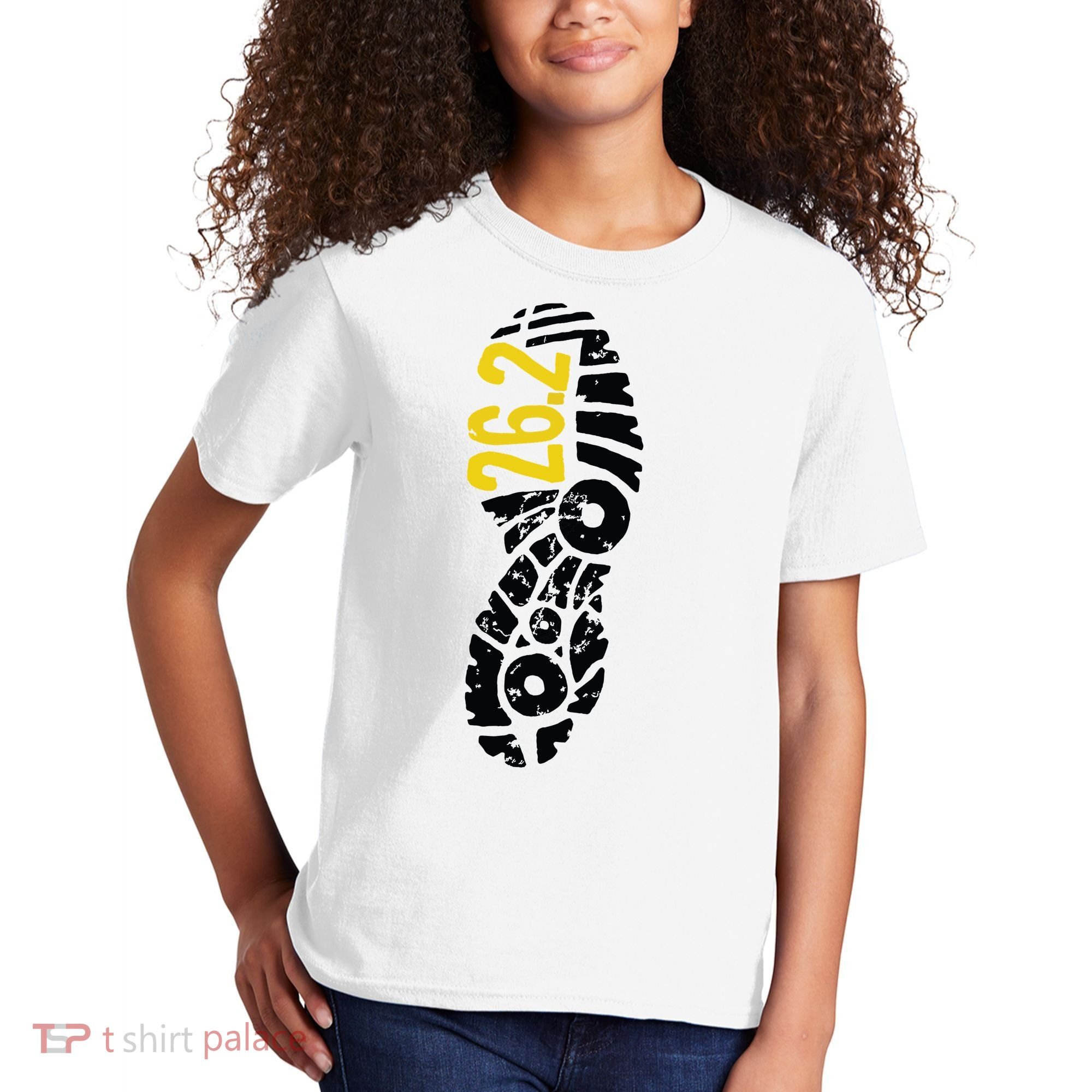262 Marathon Runner Footprint Kids T-Shirt