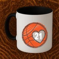 #21 Number 21 Basketball Graphic Saying Ball Bball Cute Gift Coffee Mug thumb 2
