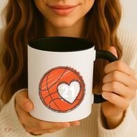 #21 Number 21 Basketball Graphic Saying Ball Bball Cute Gift Coffee Mug thumb 3