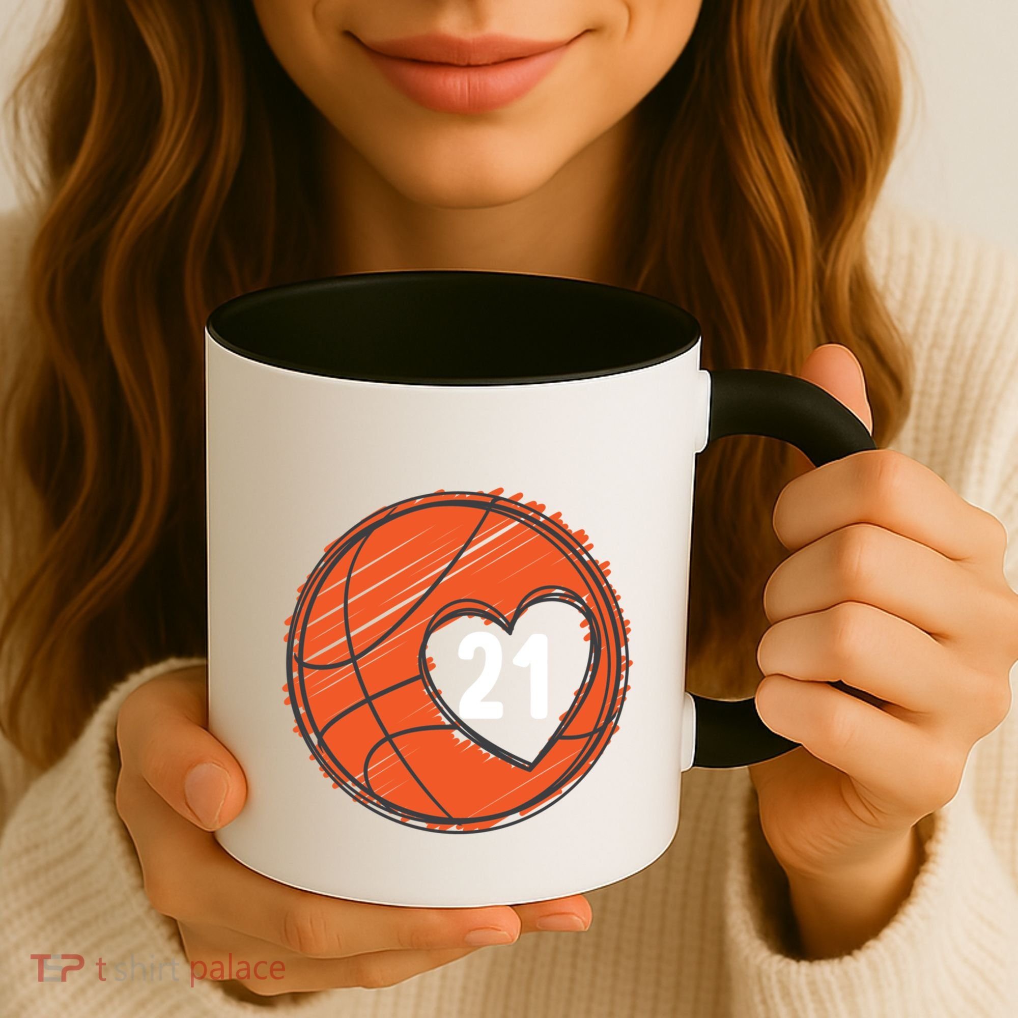 #21 Number 21 Basketball Graphic Saying Ball Bball Cute Gift Coffee Mug