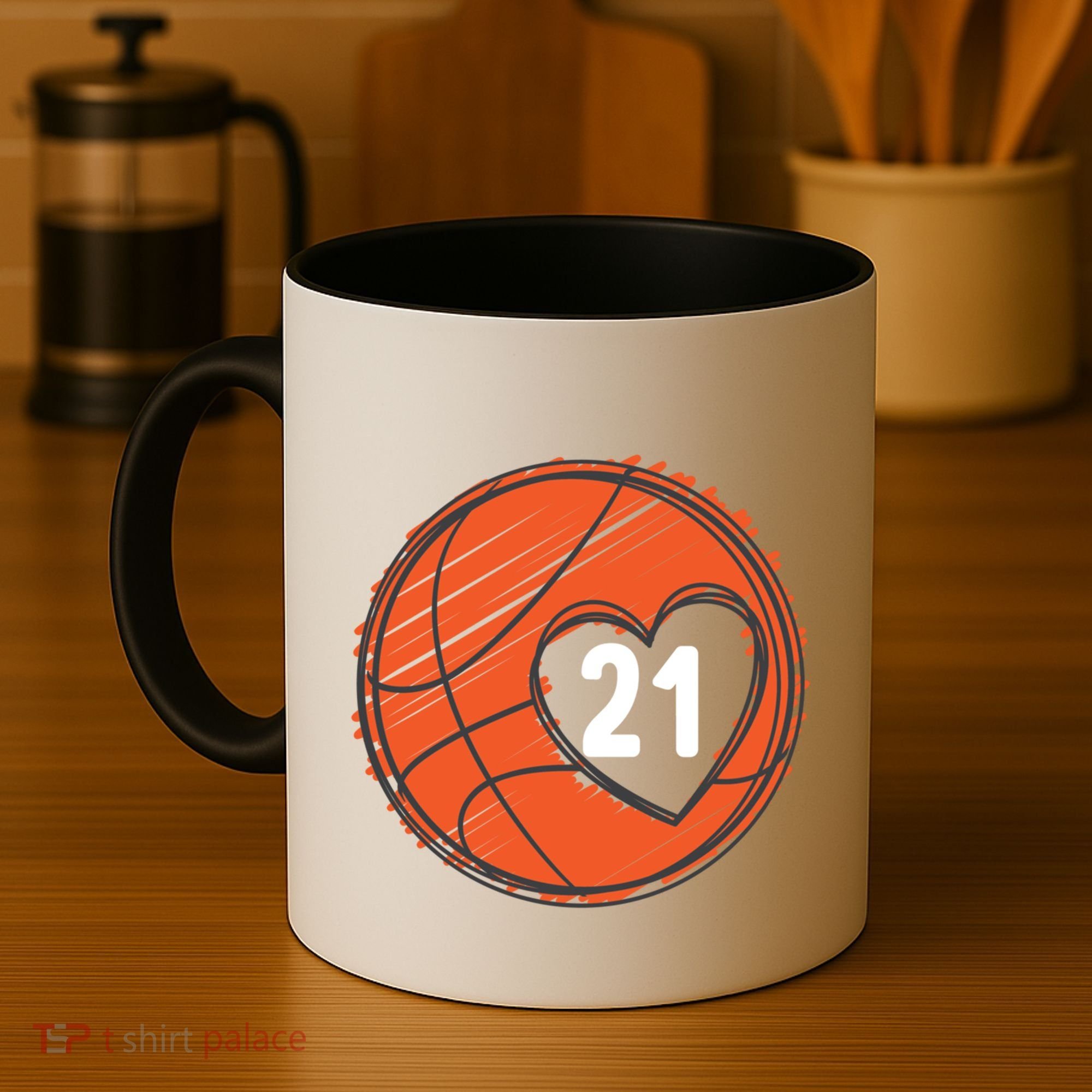 #21 Number 21 Basketball Graphic Saying Ball Bball Cute Gift Coffee Mug