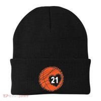 #21 Number 21 Basketball Graphic Saying Ball Bball Cute Gift Beanie thumb 0