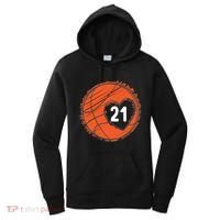 #21 Number 21 Basketball Graphic Saying Ball Bball Cute Gift Women's Hoodie thumb 0