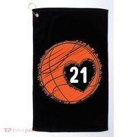#21 Number 21 Basketball Graphic Saying Ball Bball Cute Gift Golf Towel thumb 0