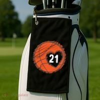 #21 Number 21 Basketball Graphic Saying Ball Bball Cute Gift Golf Towel thumb 2