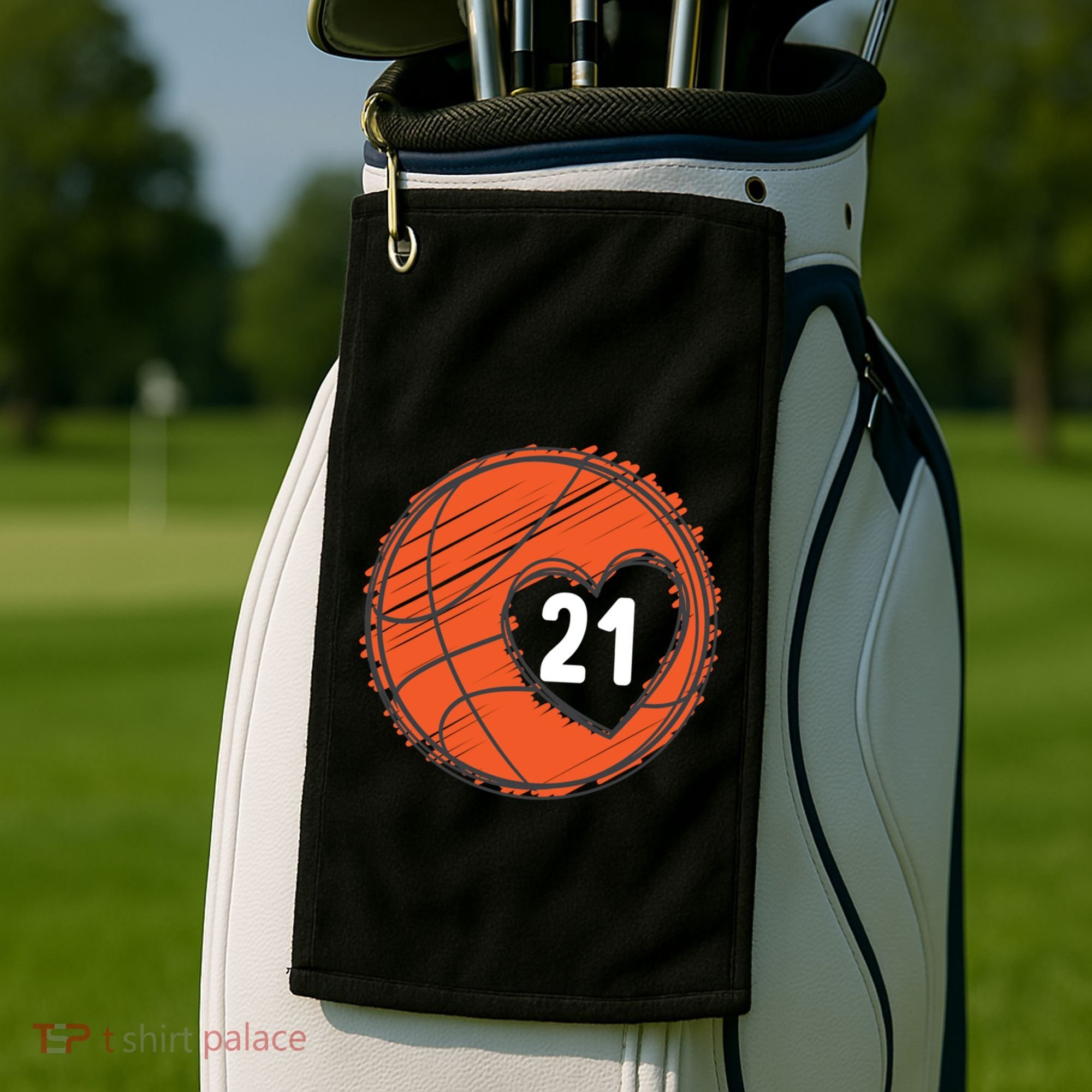 #21 Number 21 Basketball Graphic Saying Ball Bball Cute Gift Golf Towel