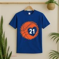 #21 Number 21 Basketball Graphic Saying Ball Bball Cute Gift T-Shirt thumb 2