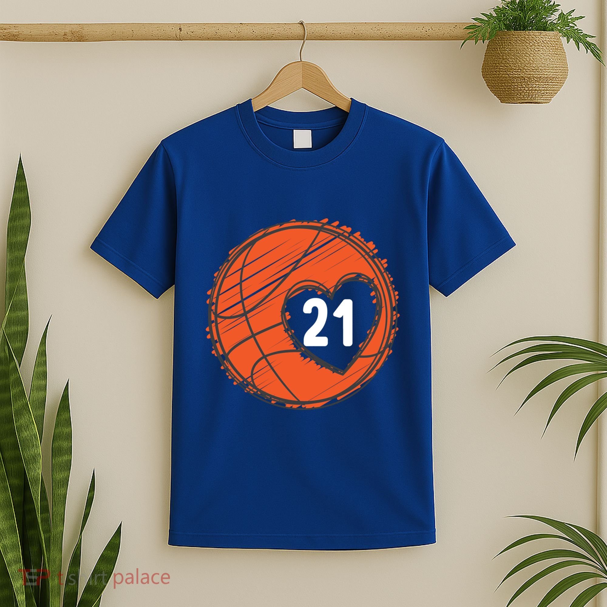 #21 Number 21 Basketball Graphic Saying Ball Bball Cute Gift T-Shirt