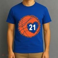 #21 Number 21 Basketball Graphic Saying Ball Bball Cute Gift T-Shirt thumb 3