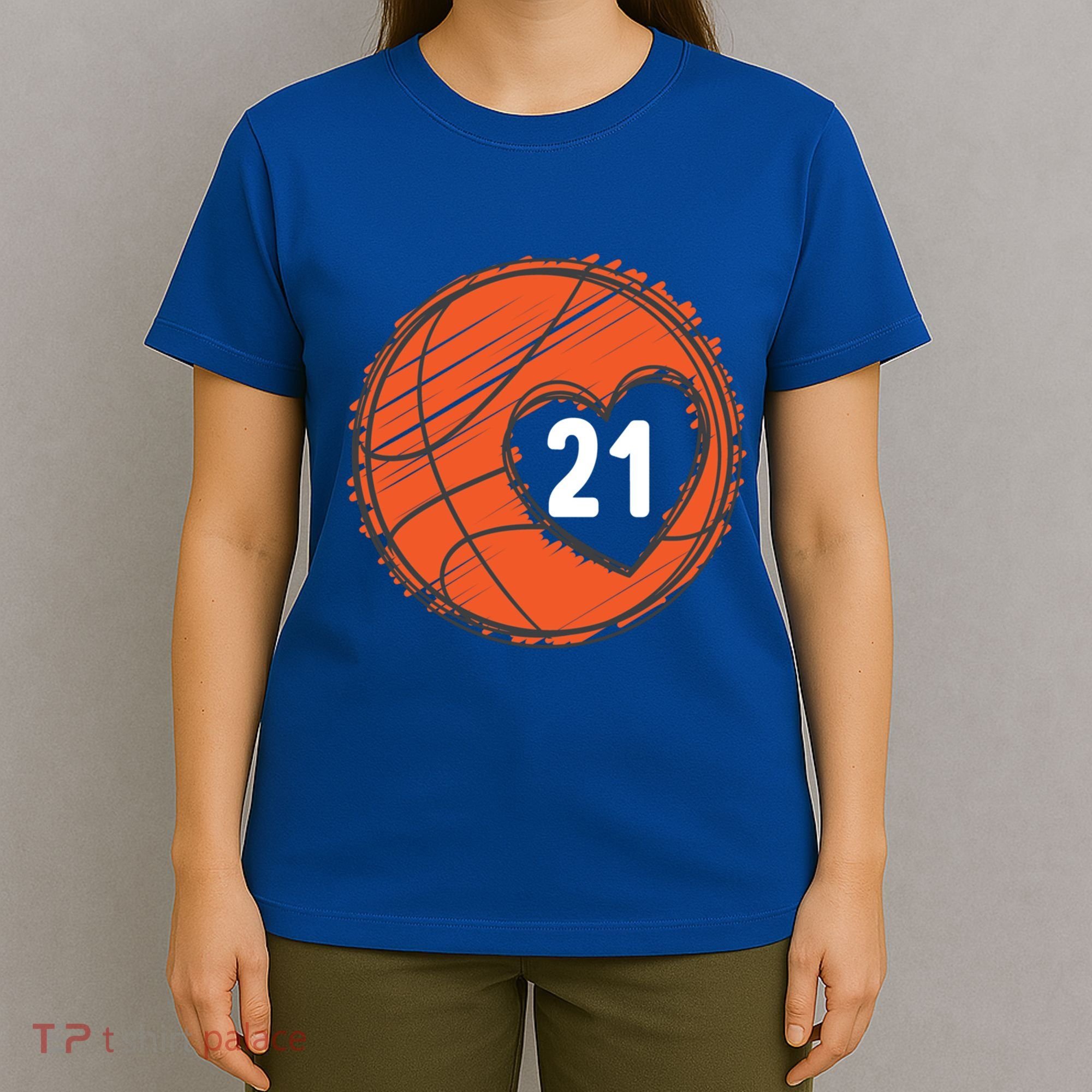 #21 Number 21 Basketball Graphic Saying Ball Bball Cute Gift T-Shirt