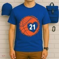 #21 Number 21 Basketball Graphic Saying Ball Bball Cute Gift T-Shirt thumb 6