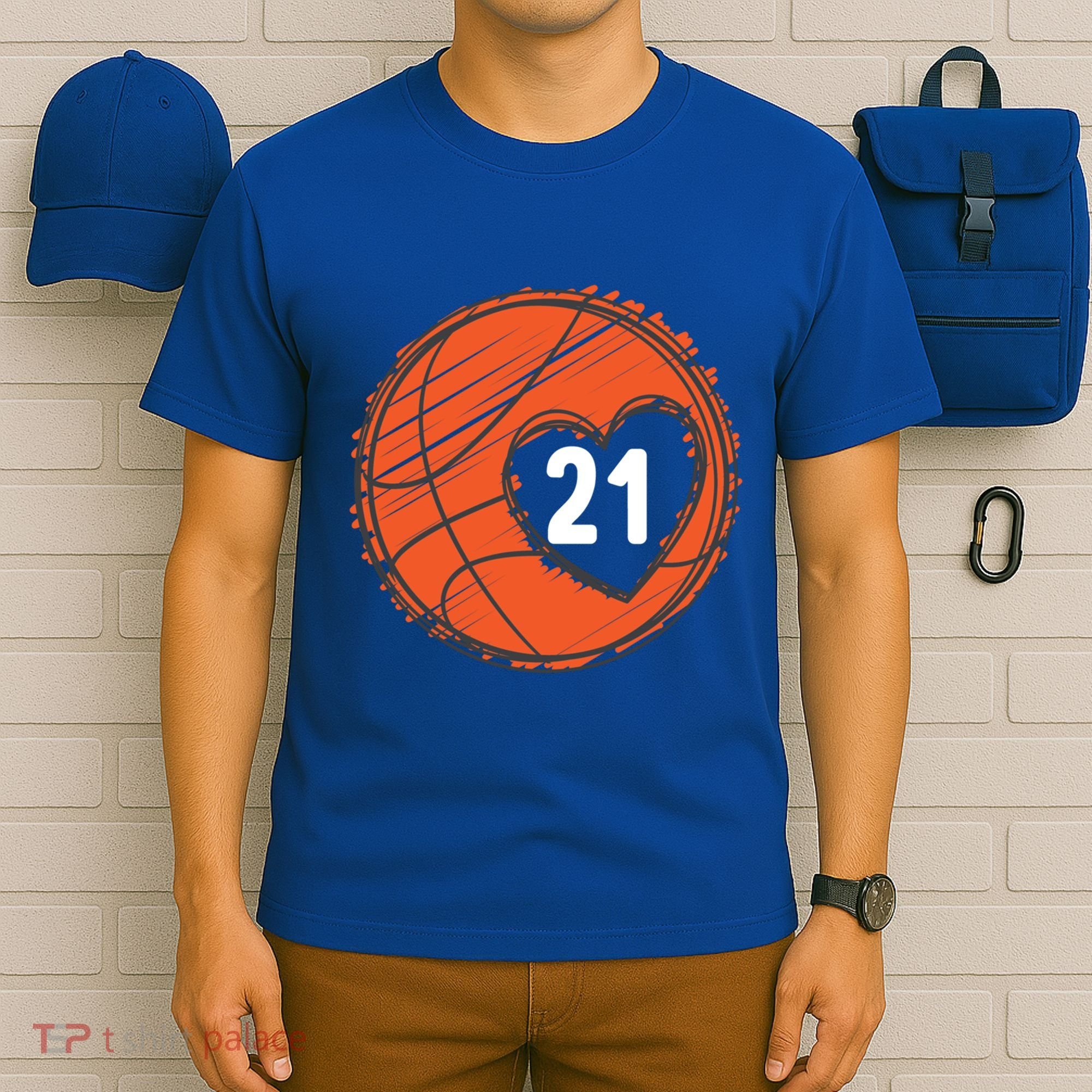#21 Number 21 Basketball Graphic Saying Ball Bball Cute Gift T-Shirt