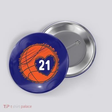 #21 Number 21 Basketball Graphic Saying Ball Bball Cute Gift Button