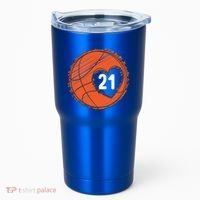 #21 Number 21 Basketball Graphic Saying Ball Bball Cute Gift Tumbler thumb 0