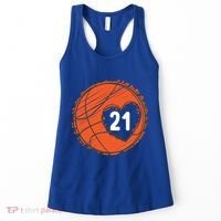 #21 Number 21 Basketball Graphic Saying Ball Bball Cute Gift Women's Tank Top thumb 0