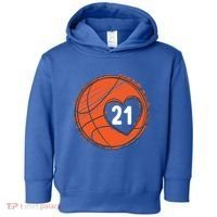#21 Number 21 Basketball Graphic Saying Ball Bball Cute Gift Toddler Hoodie thumb 0