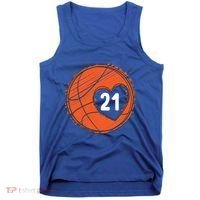 #21 Number 21 Basketball Graphic Saying Ball Bball Cute Gift Tank Top thumb 0